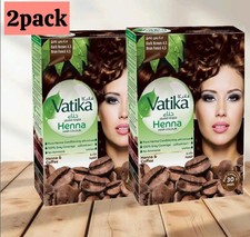 12 sachet Dark brown Vatika Henna Hair Color Ammonia Free 100 Grey Coverage