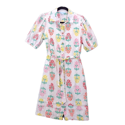 #ad Draper James RSVP Dress Size Small White Eyelet Floral Shirtdress Midi $24.00