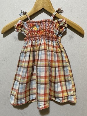Gymboree Girls  18/24 Month Plaid Flower Embroidered Sundress