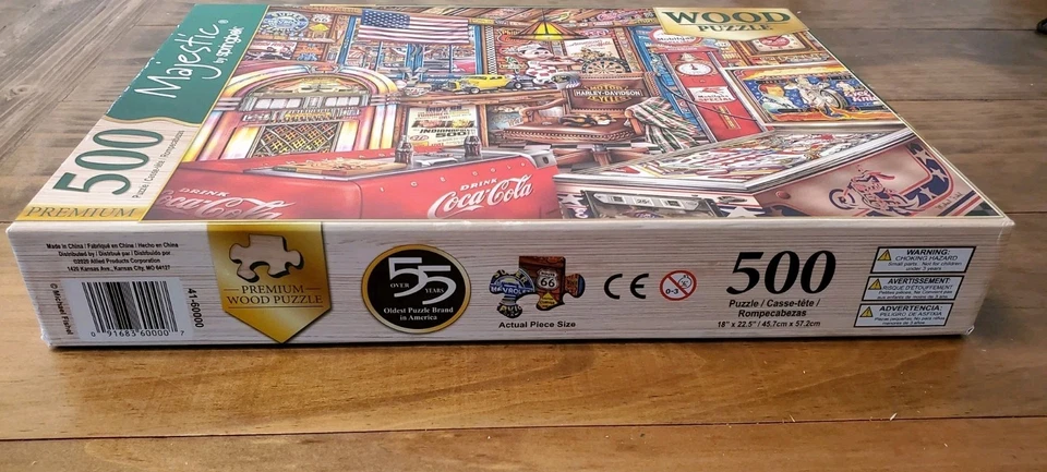 Majestic by Springbok Man Cave 500 Piece Wood Wooden Jigsaw Puzzle Harley Coke - Image 3 of 4