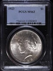 1923 $1 Peace Silver Dollar  PCGS MS 63