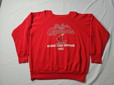 Rare Vintage St. Louis Cardinals 1985 NL Champs Sweatshirt 80's Sz Large 21x25