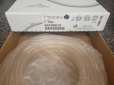TYGON SAINT-GOBAIN ACF00012 E-3603 TUBING 3/16  ID 5/16  OD 1/16 WALL 50FT S3 US