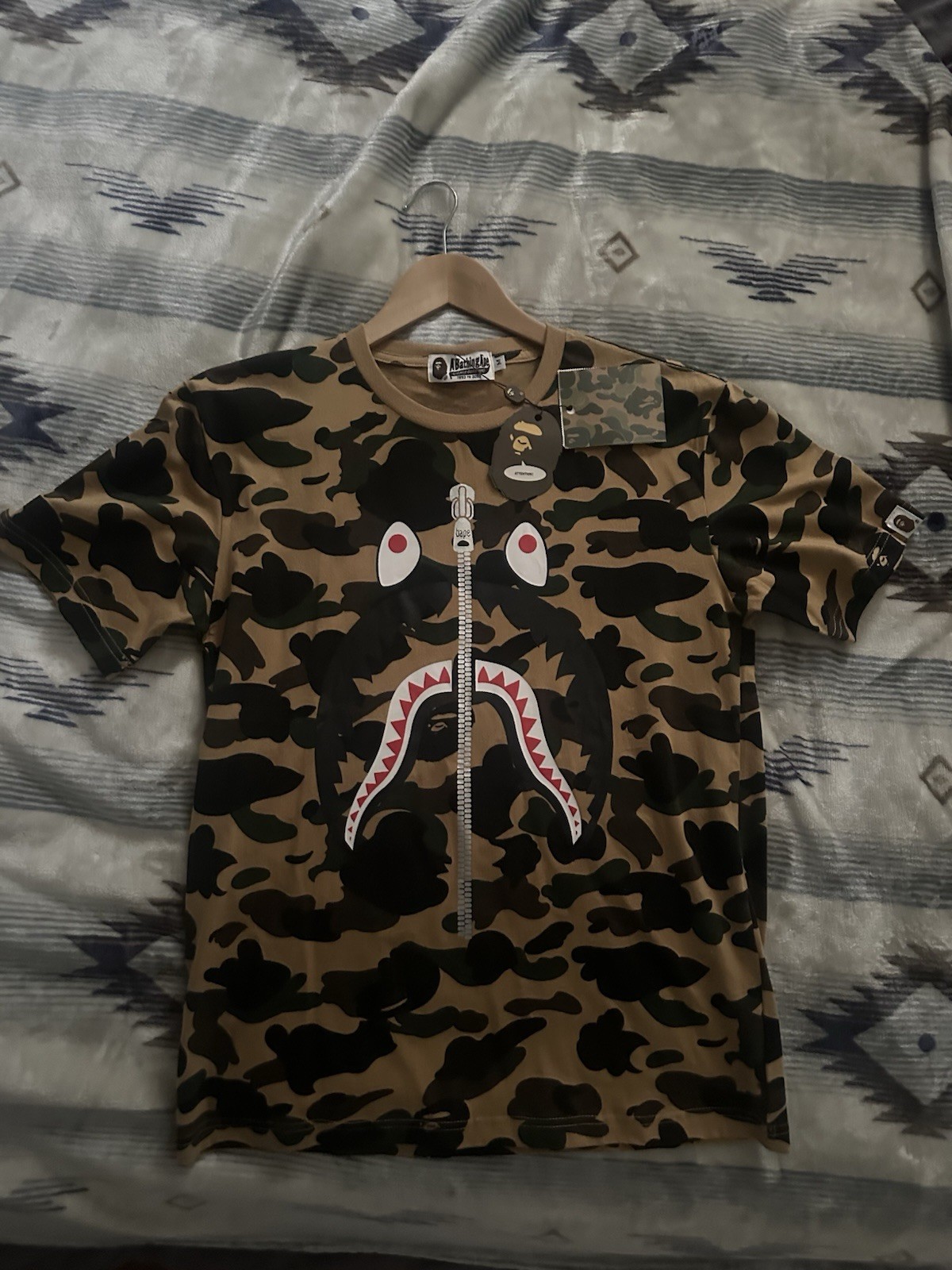 BAPE 1st Camo Shark Tee Yellow Camo Medium Rare Vintage Streetwear
