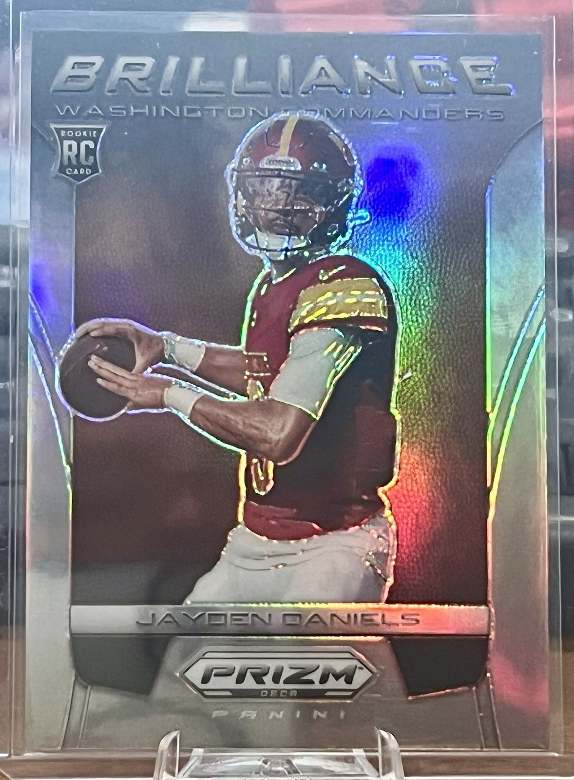 2024 PANINI PRIZM DECA JAYDEN DANIELS BRILLIANCE SILVER PRIZM RC COMMANDERS JM10
