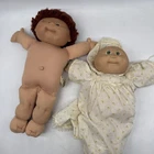 Vtg Cabbage Patch Kids Doll Red Hair Brown Eyes & Green Eye Baby Coleco 1982