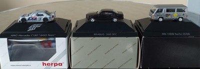 MERCEDES-BENZ C180 DTM, MB BRABUS 560 SEC und MB 100D Berlin 2000 Herpa PC OVP