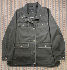 J. Crew Re-imagined Cotton Canvas Green Military Style Jacket M
