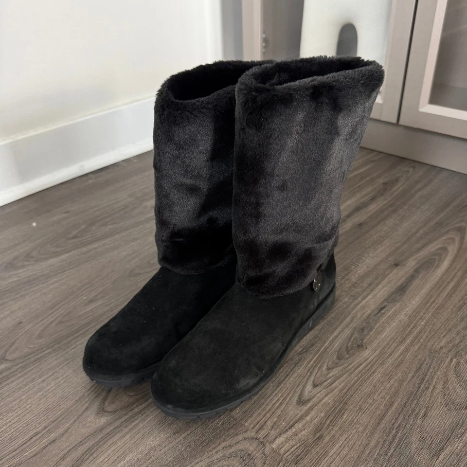 Botas de gamuza Stuart Weitzman negras Furever de piel sintética 8 botines de media pantorrilla Foto 2 de 4