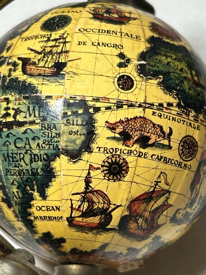 Globo Marinero Antiguo Italiano Miniatura~Veleros/Criaturas Mitológicas~Japón Foto 4 de 4