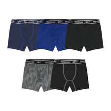 NWT Reebok Boys 5-Pack Performance Boxer Brief Size XL Blue/Black