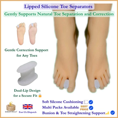 BARGAIN WELLS Toe Big Small Bunion Corrector Separator Gel Straightener Valgus Hallux Foot UK