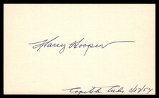 Harry Hooper Baseball Signed Index Card Auto Autograph (no COA) *k1