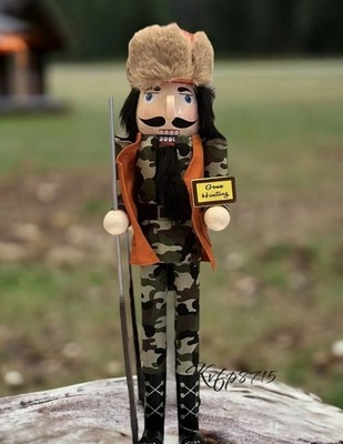 Christmas Wooden 15  Nutcracker Hunter Woodland Gone Hunting Sign In His Hand