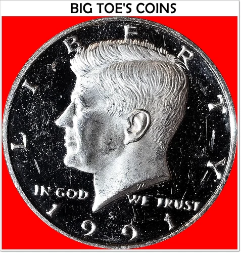 1991-S CLAD PROOF KENNEDY HALF DOLLAR, NICE  PROOF COIN, FAST SHIPPING