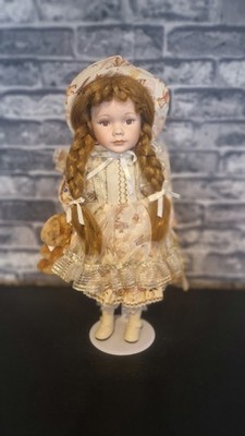 Leonardo Collection Porzellanpuppe ''Vicky'' 16 Zoll mit Ständer & Etikett