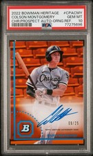 2022 BOWMAN HERITAGE CHROME ORANGE AUTO COLSON MONTGOMERY 09/25 PSA 10