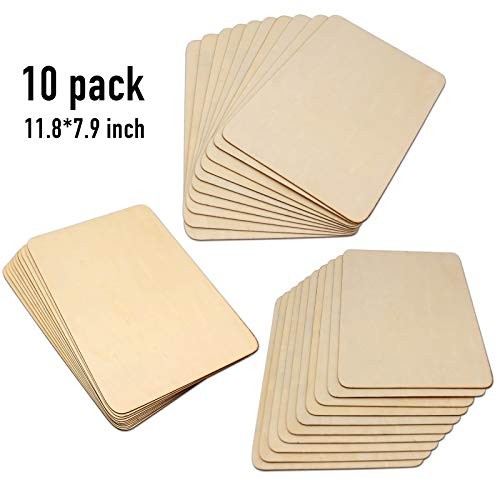 10 Pack Wood Sheets, Premium Natural Unfinished Wood Board, Thin Wooden size 1 - Picture 5 of 8
