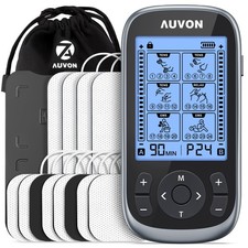 AUVON 3-in-1 TENS Unit Muscle Stimulator, EMS Massage Machine with 40 Intensitie