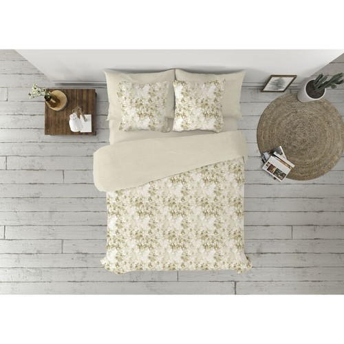Set Copripiumino Singolo Furn. Aurora In Policotone, Blush, Con Federa, Disegno Tropicale Con Dee E Leopardi