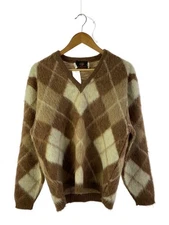 Richman BROTHERS Knit & Sweater 60s V-neck (thick) L Mohair BRW Check Used