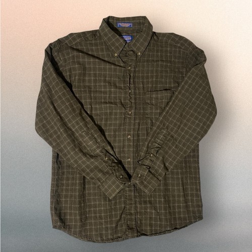 Pendleton Shirt Mens Large Long Button Up Sir Pendleton Plaid Virgin Wool - Picture 3 of 19