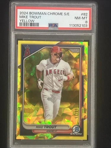 2024 Bowman Chrome Sapphire Edition - Mike Trout #82 Yellow /75