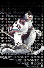 1995-96 Metal #191 Tommy Salo New York Islanders Rookie Hockey Card. rookie card picture