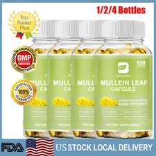 Mullein Leaf Capsules For Lung Cleansing & Detox Herbal Dietary Supplement