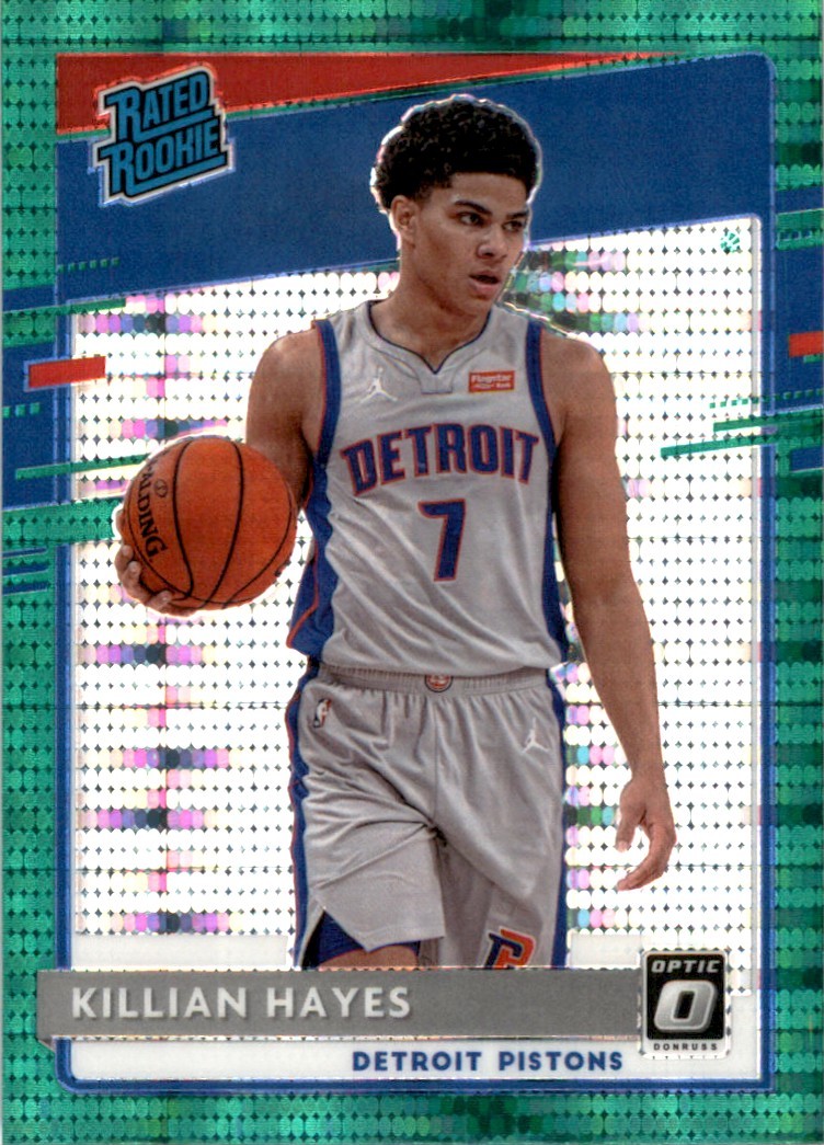 2020-21 DONRUSS OPTIC Green Pulsar Prizm KILLIAN HAYES RC  PISTONS #157 NM-MT