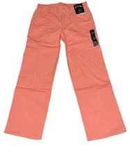 Art Class Girls Cargo Mid Rise Relaxed Leg Size L 10/12 Coral Color NWT