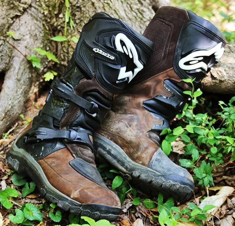 Botas de moto Alpinestars Adventure Corozal marrón aceitado talla 8 doble deporte Foto 4 de 4