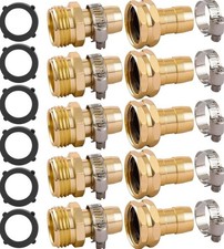 5 Set Garden Hose Repair Connector Kit With Clamps Fit For 34 Or 58 Garden