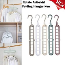 9-Hole Folding Hanger Organizer - Space-Saving Multi-Function Hanger for Clothes