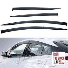 4pcs Smoke Tint Outside Mount Tape On/Clip On Style PVC Sun Rain Guard Vent