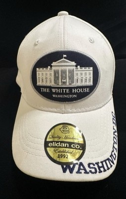 New Vtg Snap Back Trucker Hat Patch Front Full Cover The White House NOS