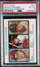 1973 TOPPS ROOKIE CATCHERS B.BOONE/S.JUTZE/M.IVIE ROOKIE RC PSA 6