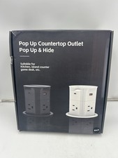 2 Pack - 3.15" Pop Up Countertop Outlet with 15W Wireless Charger USB - Black