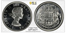 1956 Canada 50 Cents PCGS PL67 Rare Silver 50C Coin!