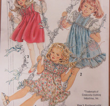 Vtg 80s Simplicity 5595 Cinderella RUFFLED DRESS Sewing Pattern Child Girl UNCUT