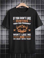 Men'S 3D Hunting Graphic T-Shirt - Bold Deer & Bullet Design with If You Don't