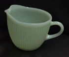 Vtg FIRE KING OVEN WARE RIBBED JANE RAY CREAMER JADEITE GREEN