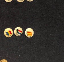 P6 American Tobacco Pins, National Flag, 1898, Romania, Sapin, South Africa