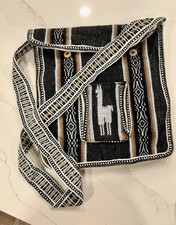 Peruvian Crossbody Bag Handmade Llama Wool Messenger Purse Boho Inca 12x12