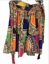 African Wax  Print Skater Skirt  Heavy Double  Sided Cotton   Pockets   Look At Me