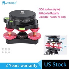 CNC Aluminum Leveling Base Tripod Head Panoramic Panning Base Kit Lever Stand