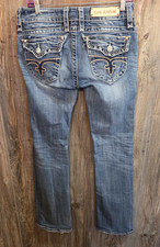 Rock Revival "Jen" Boot Cut Women's Denim Jeans Sz 30 31x33.5 rodeo western