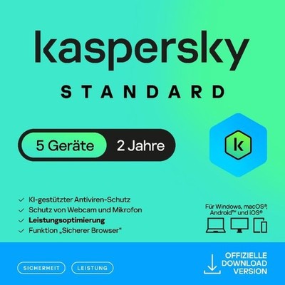 K. Standard Internet Security 2 Jahre Lizenz 5 PC WIN MacOS Android iOS Download