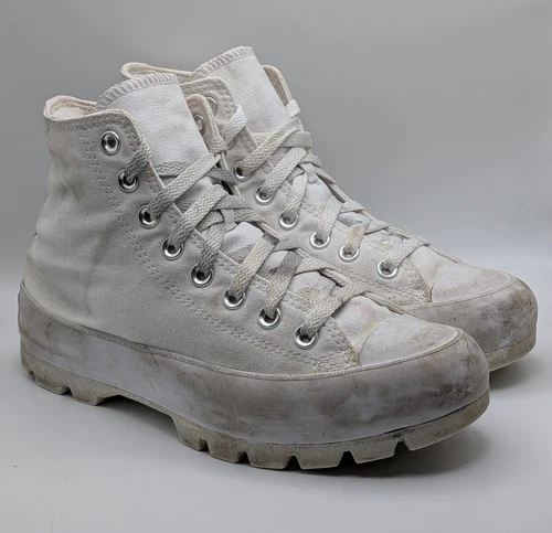 Converse Chuck Taylor da donna taglia 9 battitori alti con lacci plateau grossi