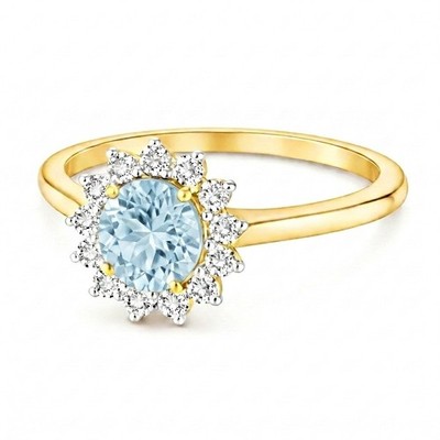 925 Silver Birthstone Halo Rings with Moissanite